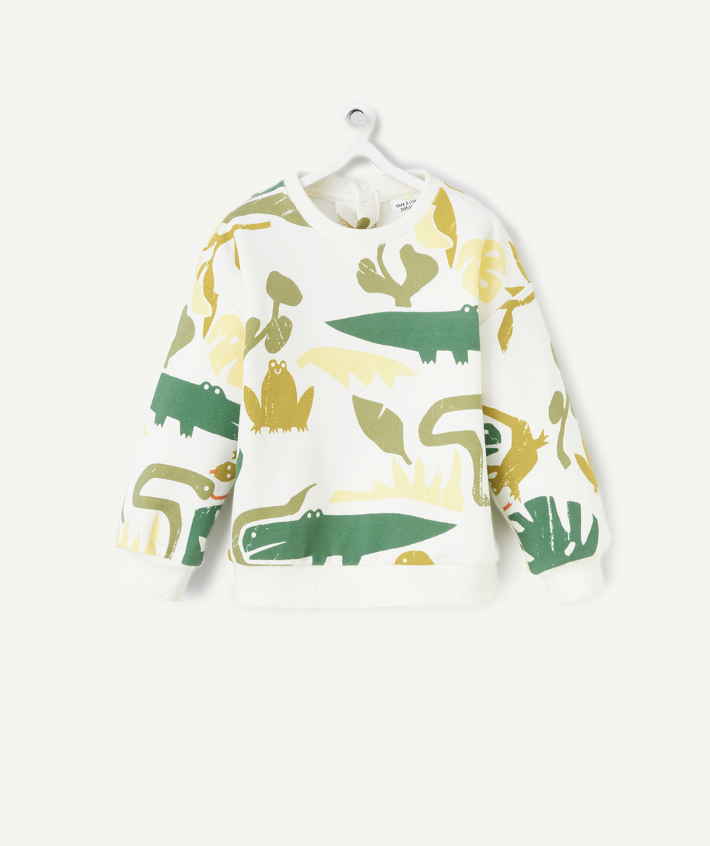 SWEAT MANCHES LONGUES BÉBÉ GARÇON EN FIBRES RECYCLÉES IMPRIMÉ ANIMALIER