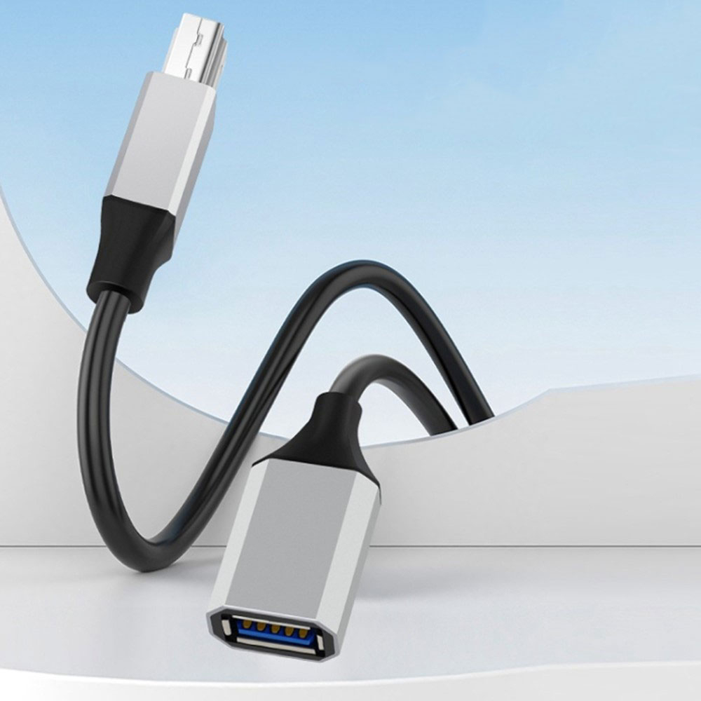 (0.5m) USB B 3.0 (M) auf USB A 3.0 (W) Verlängerungskabel mit Befestigungsschrauben für Drucker / Scanner / Festplatten (5Gbit/s) - Schwarz