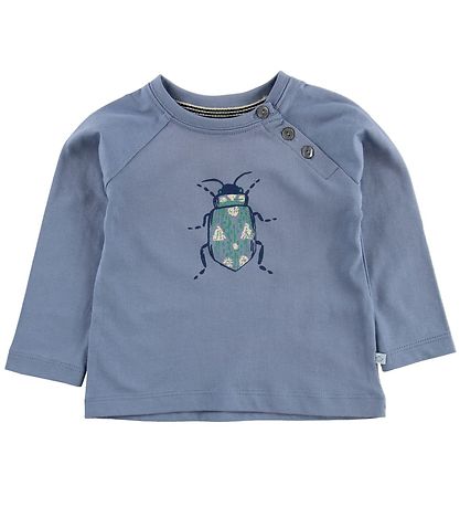 Noa Noa miniature Bluse - Mattblau m. Käfer