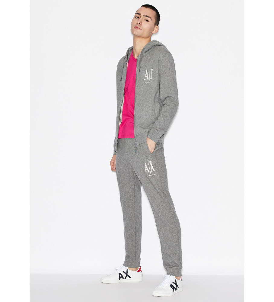 Calças chino Armani Exchange em gabardine cinza.