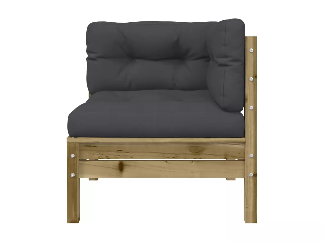 Canapé de jardin avec coussins et repose-pied 2 places