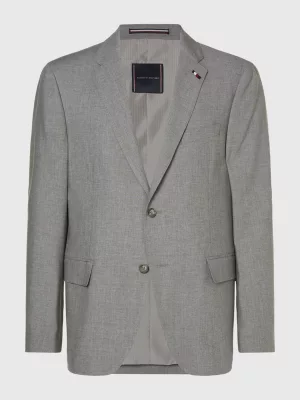 Blazer de tecido liso com abotoamento simples