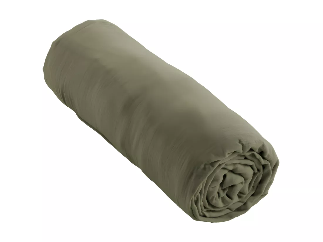 Drap plat 240 x 300 cm en double gaze de coton vert - PEPA