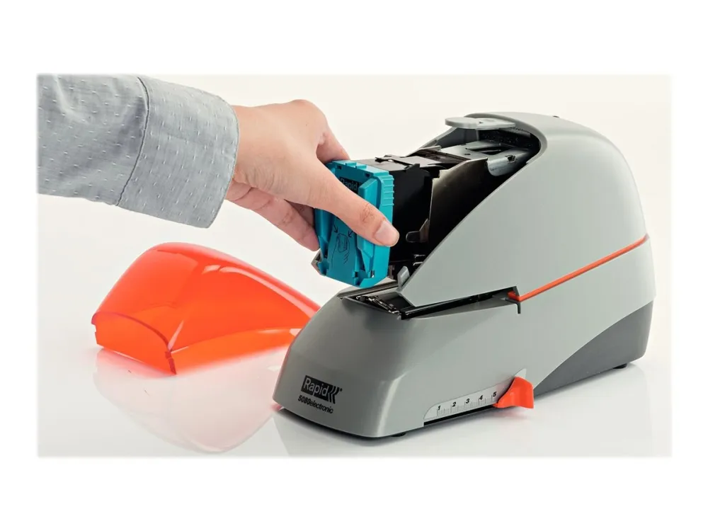 Hæftemaskine Rapid Supreme R5080e elektrisk til 80 ark sølv/orange