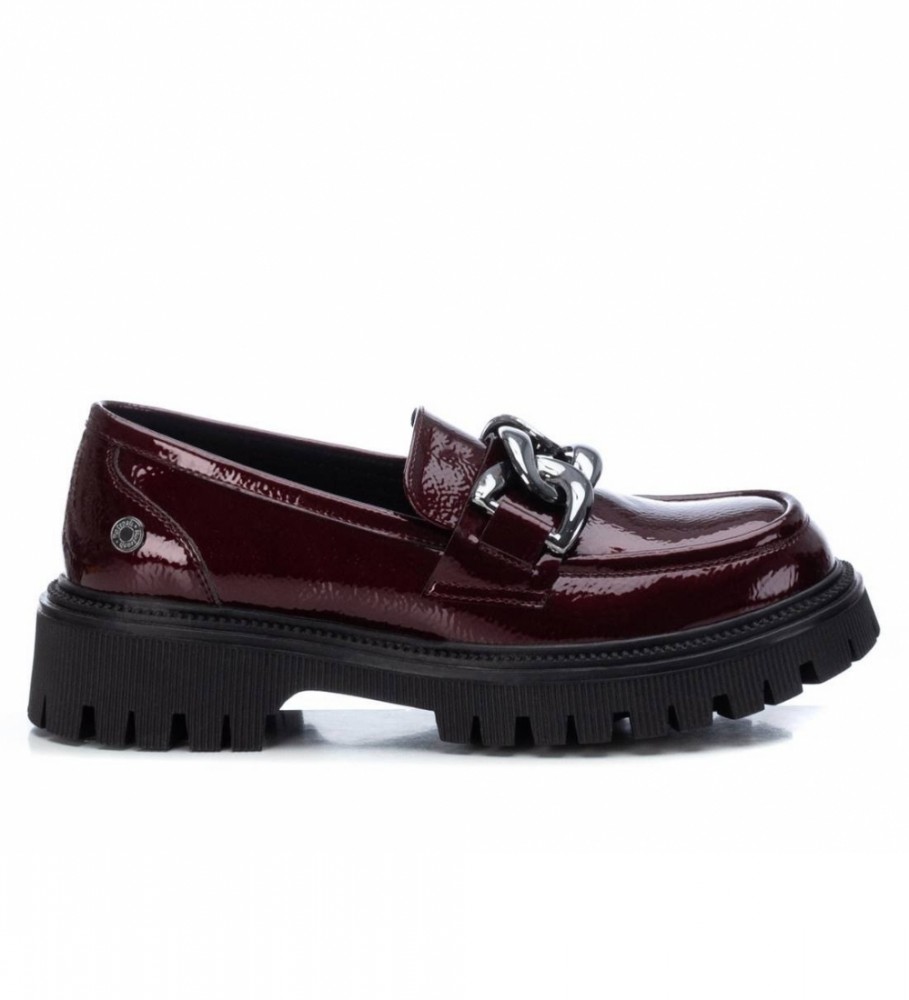 Refresh Mocassins de couro envernizado bordô