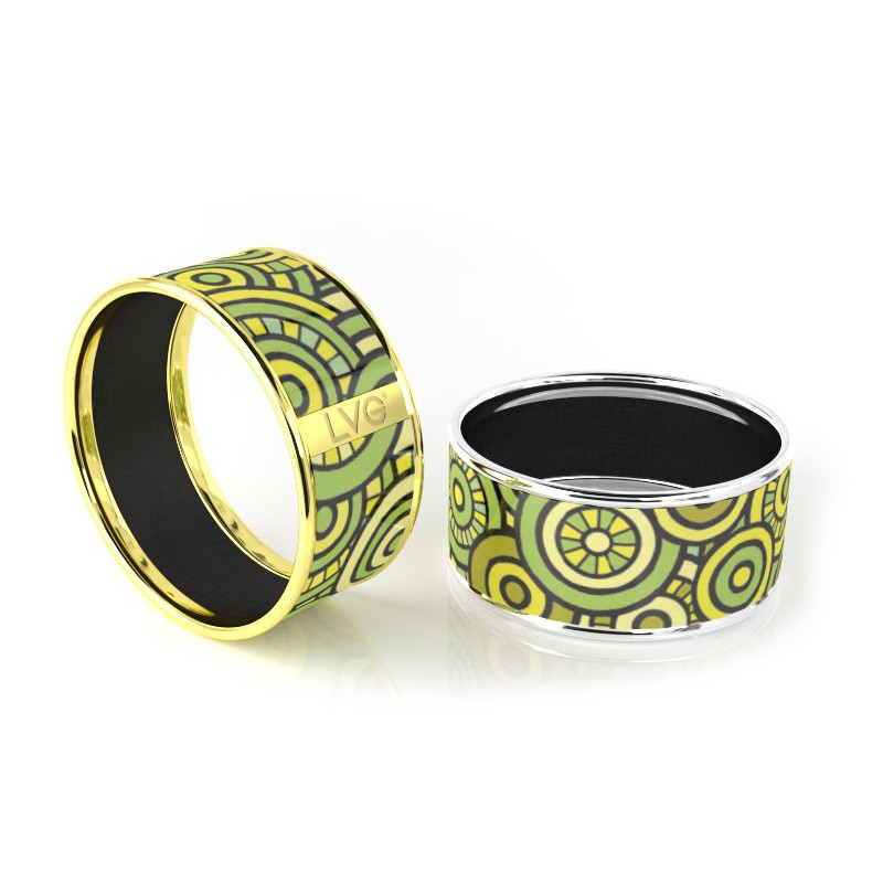 Legend Vogue - Bracelet Bangle Or Jaune Alice's Wonderland Light Green