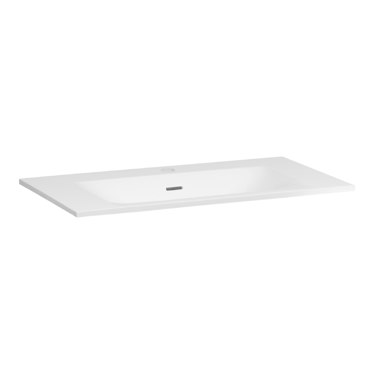 Brauer Glacier wastafel fine stone 80cm met kraangat wit glans