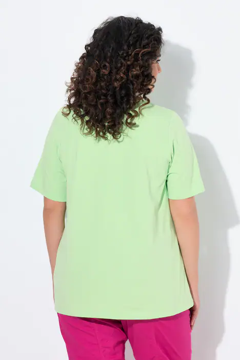 T-Shirt, A-Linie, Rundhalsausschnitt, Halbarm, grün