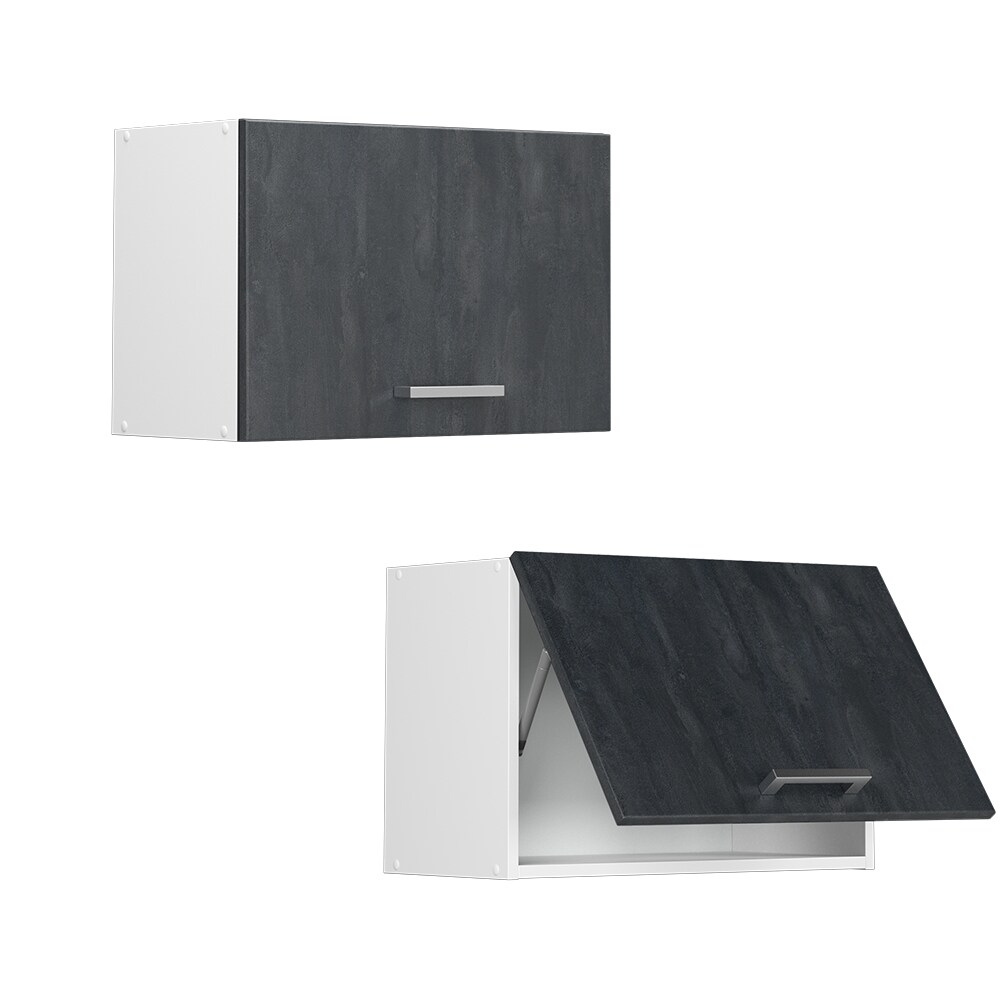 Vicco Hängeschrank R-Line Schwarz Beton Weiß 60 cm flach