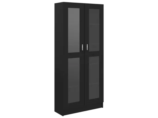 Armoire à vitrine Noir 82,5x30,5x185,5 cm Aggloméré