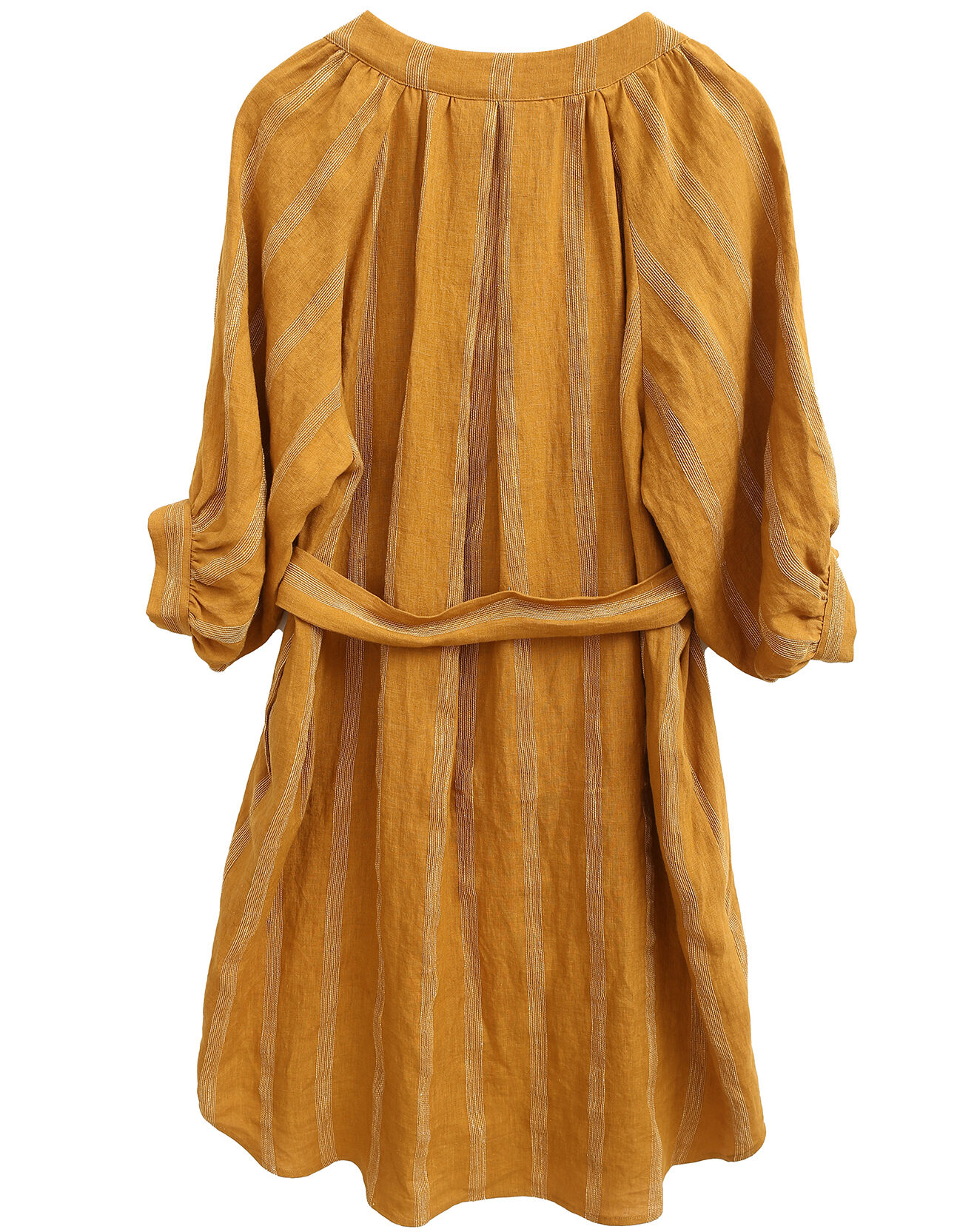 See u Soon Robe 100% Lin Alice jaune moutarde