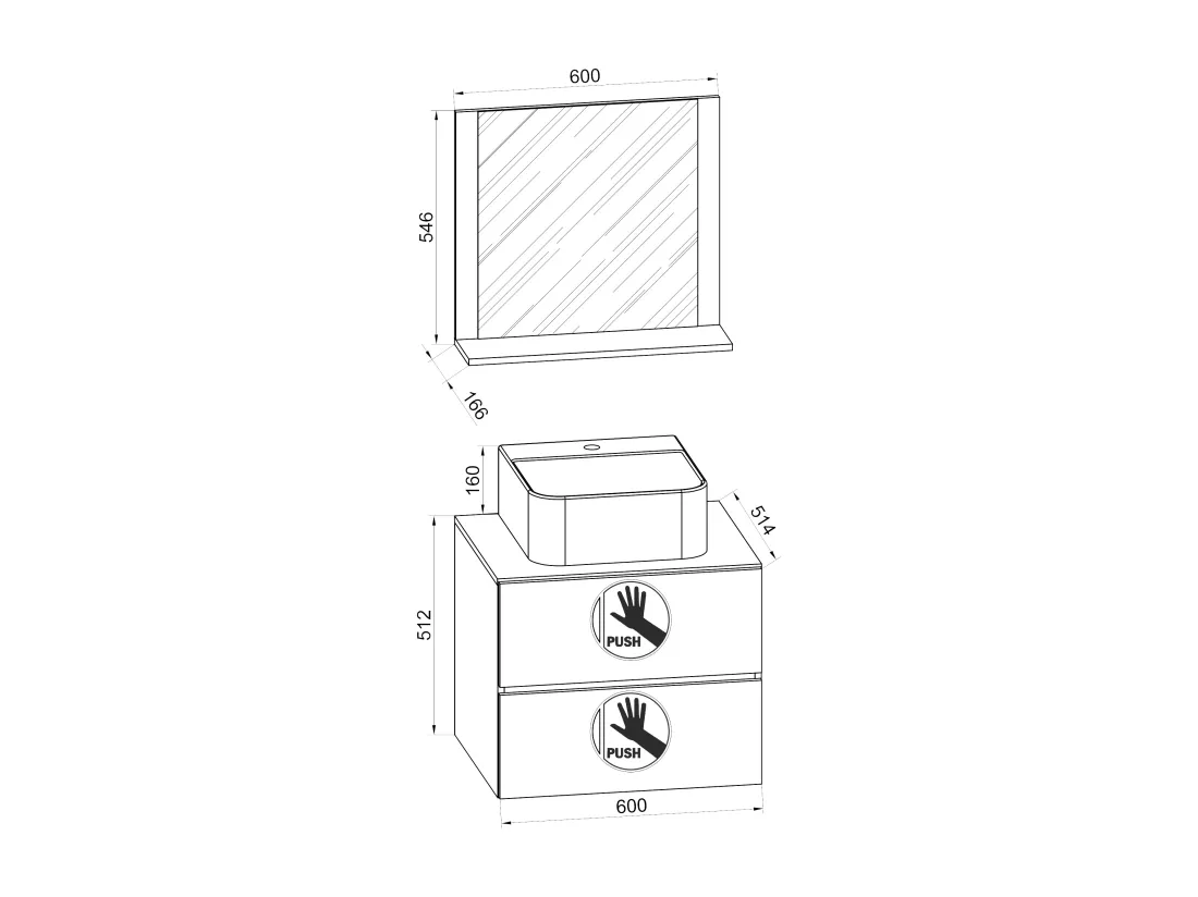 Meuble de salle de bains 3 pièces Lendas 60 cm M