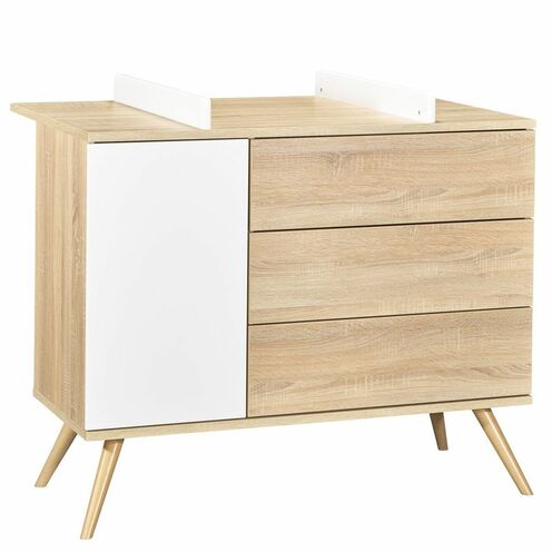 Commode 1 porte et 3 tiroirs bois SEVENTIES - SAUTHON