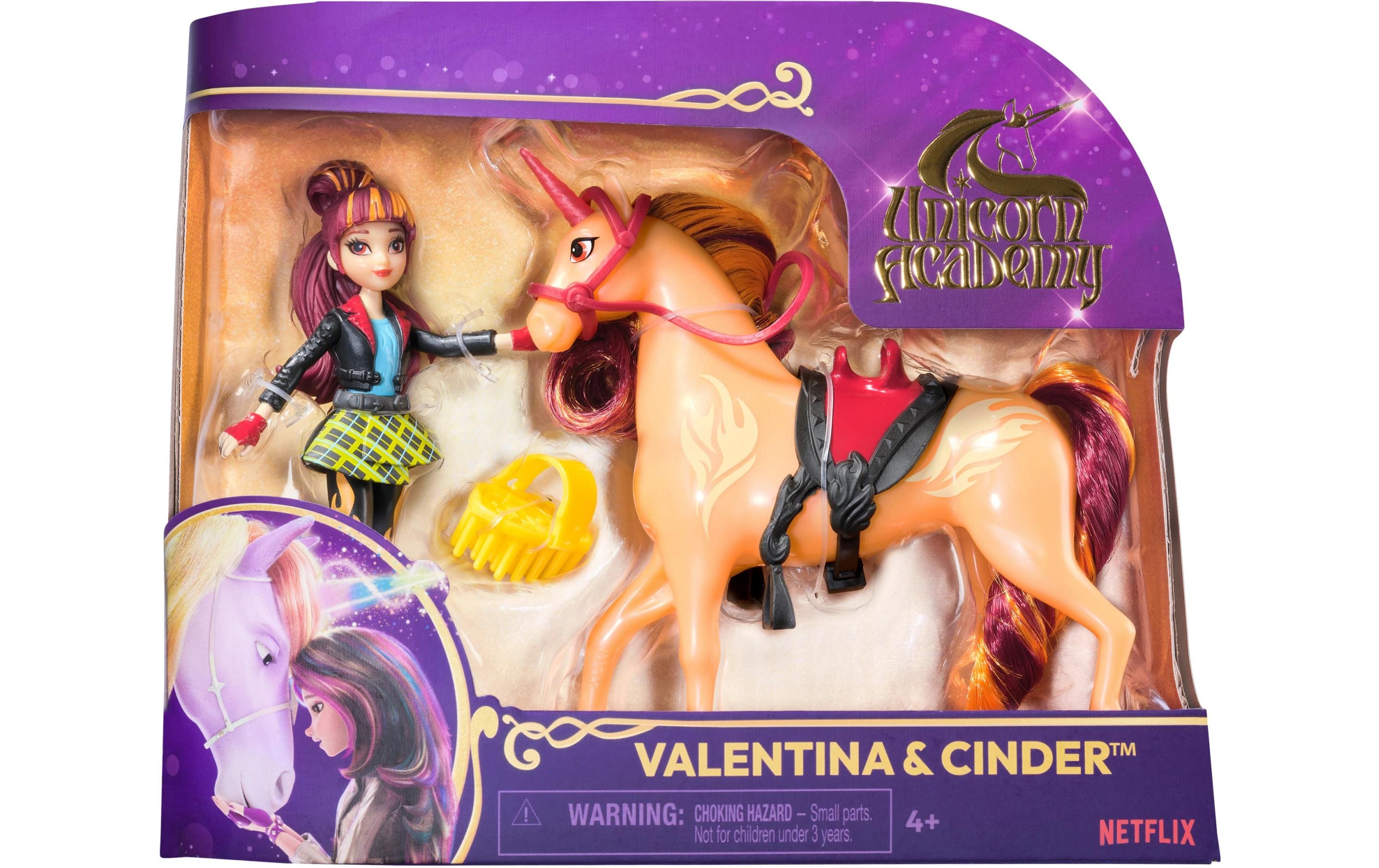 Unicorn Academy Valentina Doll & Cinder UnicornPuppe Valentina und Einhorn Cinder für Kinder