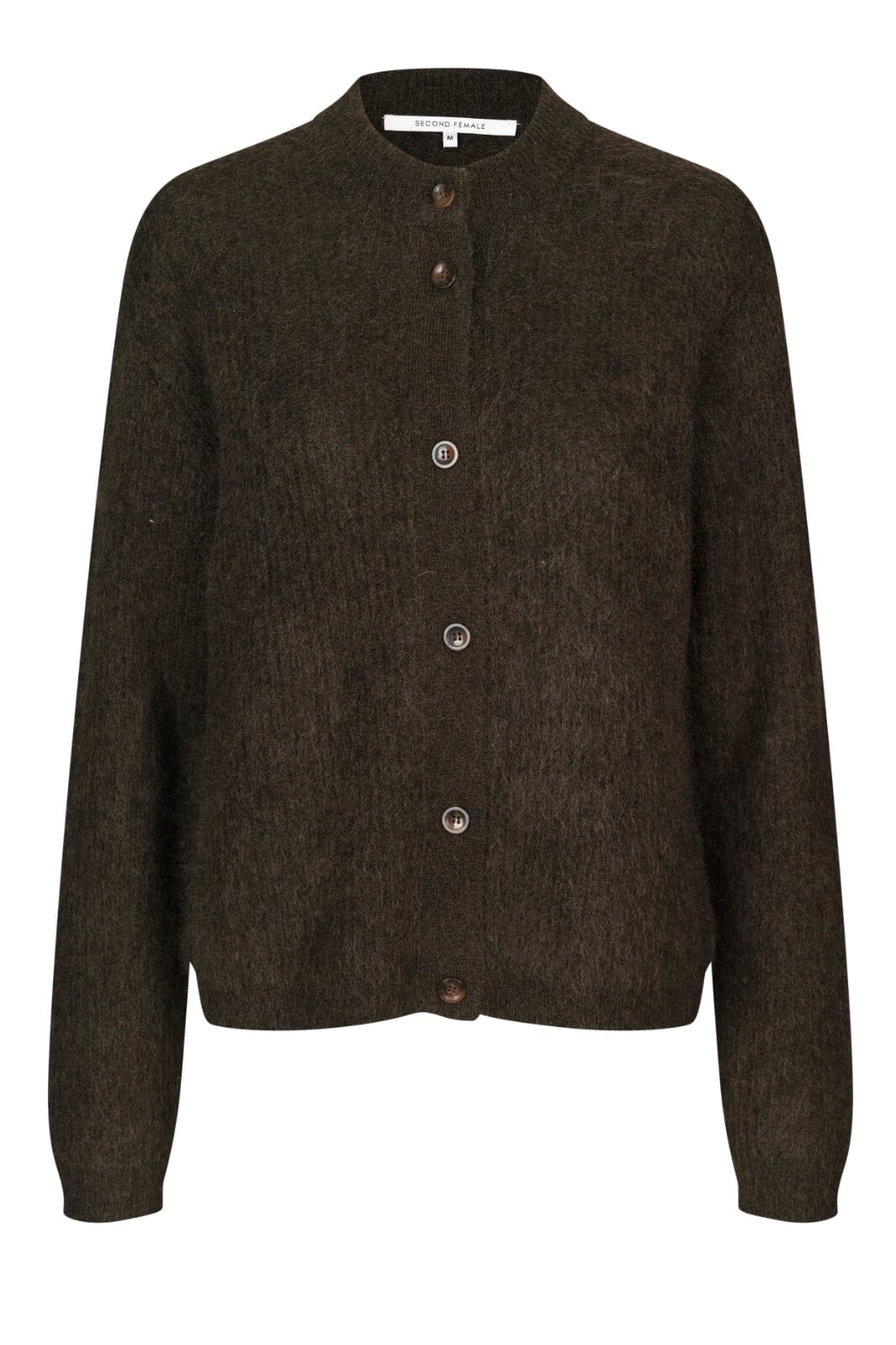 Second Female Brook Knit Rib Cardigan 57878 mulch