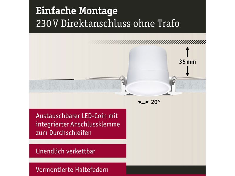 Paulmann Einbauleuchte Base Zigbee 3.0 LED-Einbauleuchte