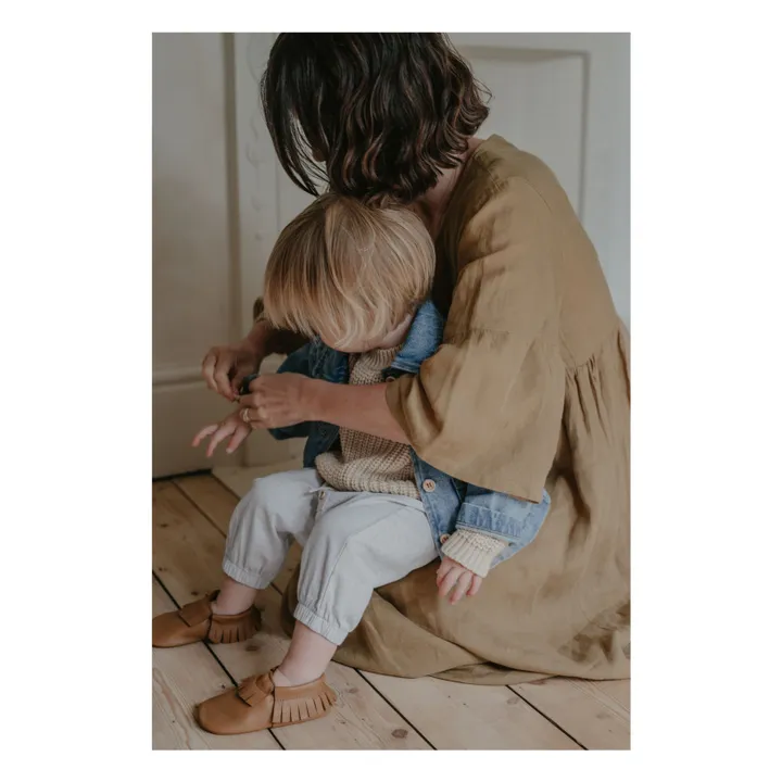 The Simple Folk Chaussons de Bébé Franges | Camel