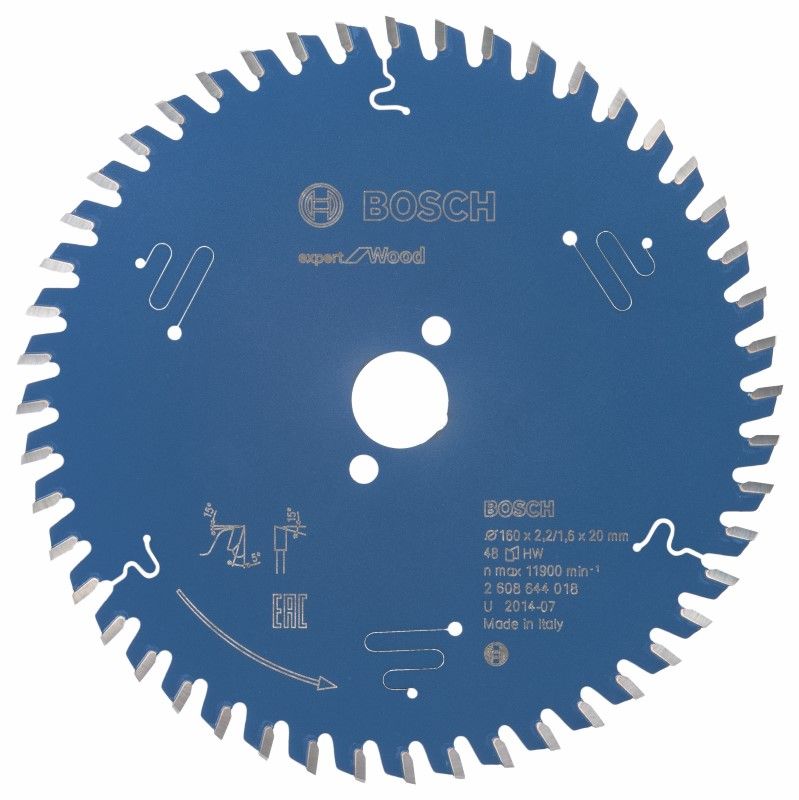 Bosch 2608644018 Cirkelzaagblad Expert for Wood, 160 x 20 x 2,2 mm, 48T (1 stuks)