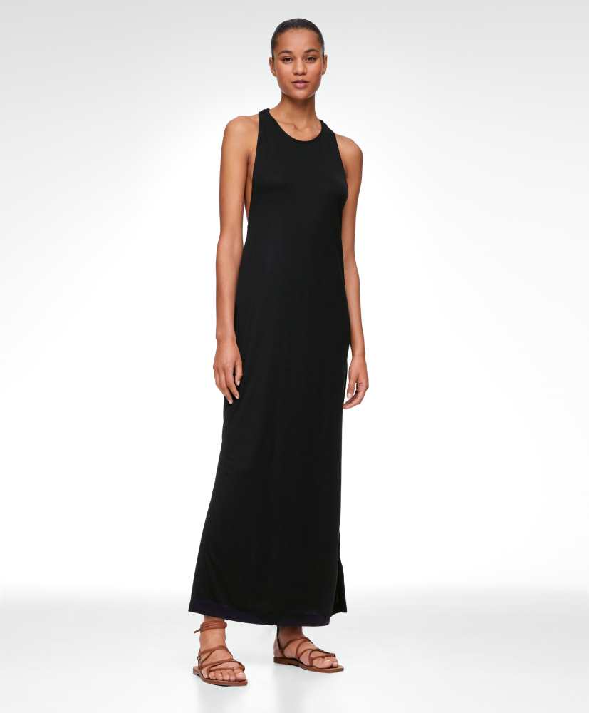 Vestido maxi com detalhe em modal