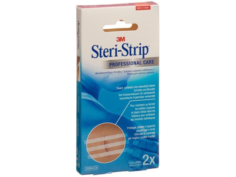 3M Steri-Strip Wundverschlussstreifen weiss 6 x 75 mm, 6 St Professionelle Wundnahtstreifen
