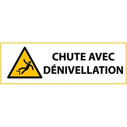 Panneau de danger - Chute avec dénivellation - W008 - ISO 7010