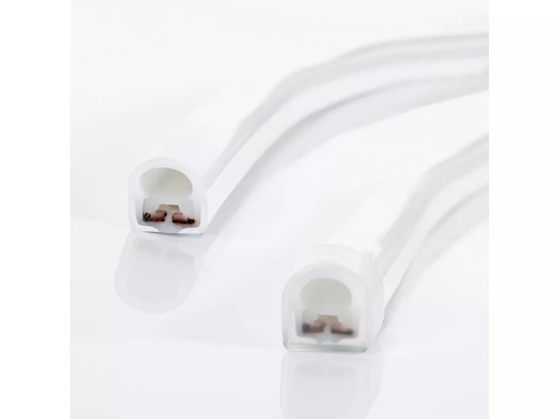 Bobine Gaine Néon LED Flexible Dimmable 7.5W/m 220V AC 120 LED/m 50m Semi-circulaire 180° Blanc Chaud IP67 Coupe Tous les 100cm 3000K Blanc chaud