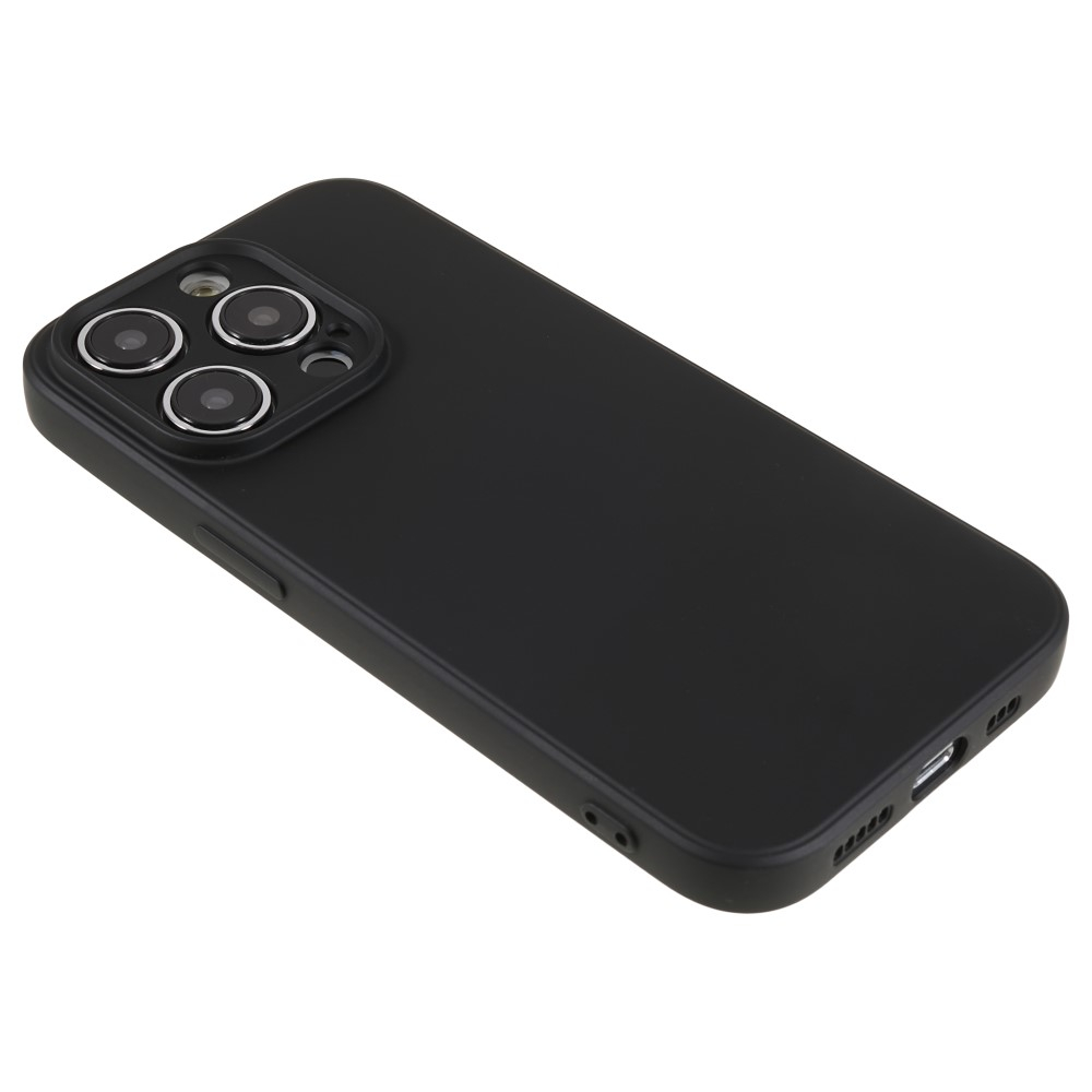 iPhone 14 Pro Max Gummi Case Hülle mit Kameraschutz - Schwarz (Matt)
