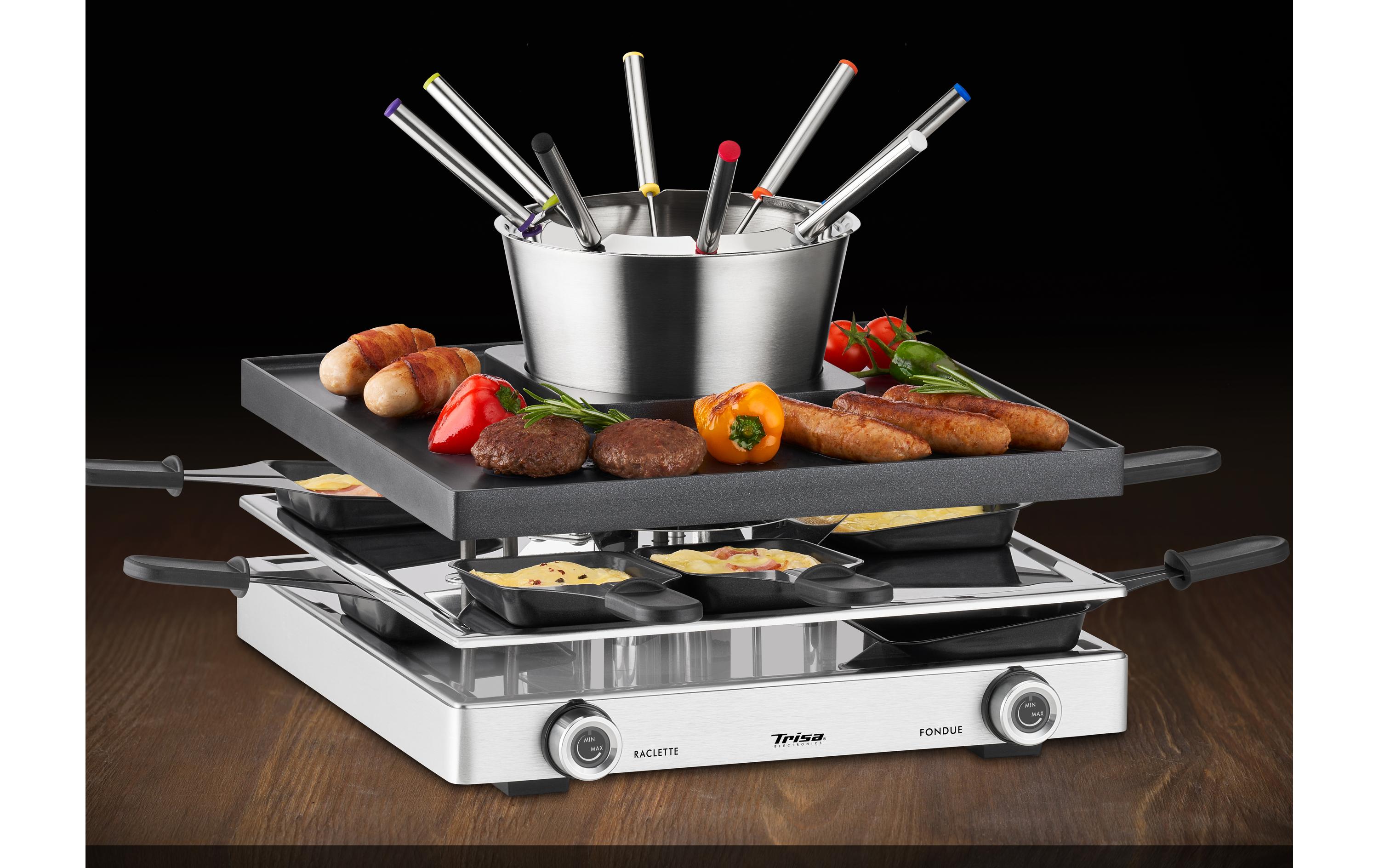Raclette-Kombination Fondue Fusion 8 Personen<br>Raclette und Fondue in einem Gerät mit 1750 W Leistung