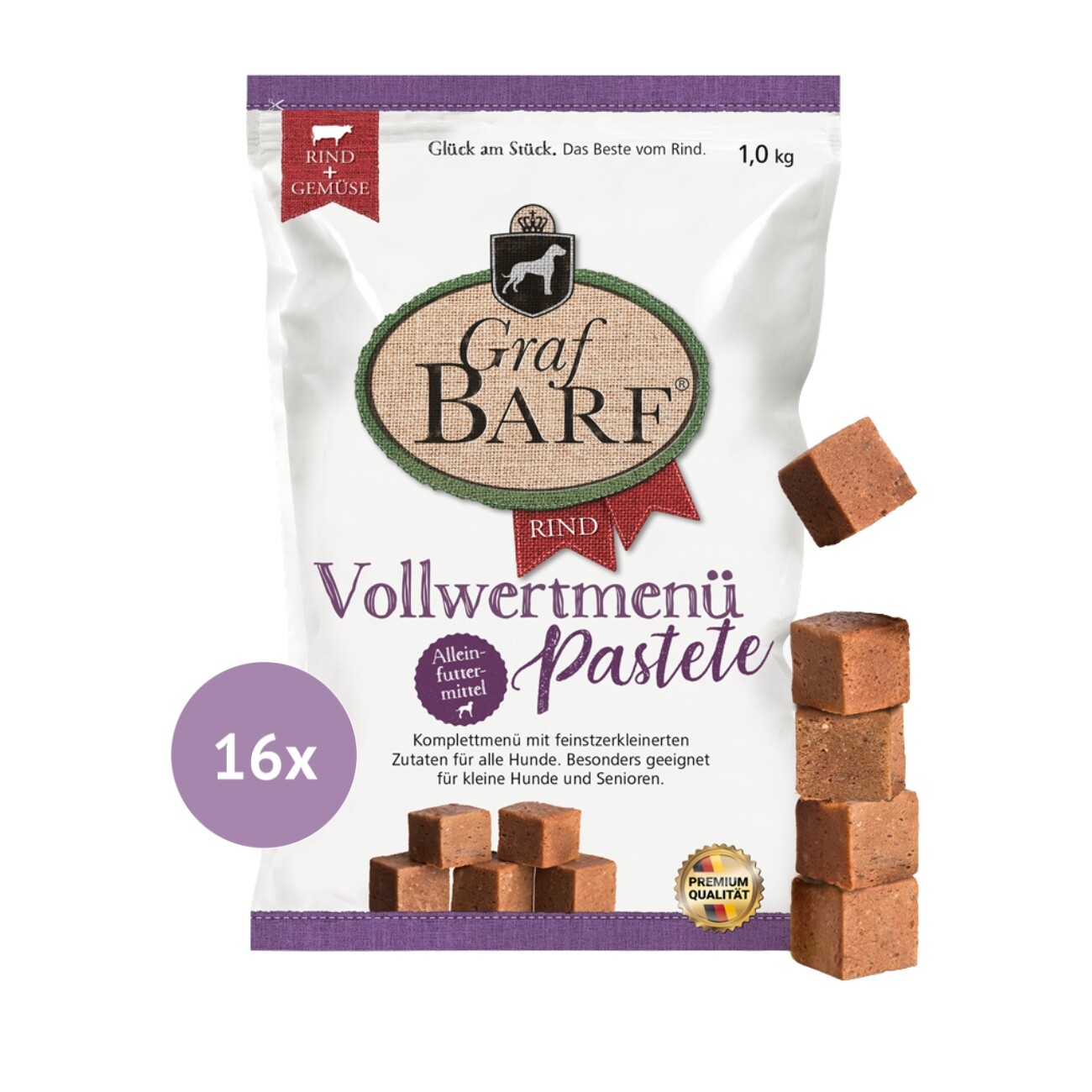Graf Barf Vollwertmenü Pastete Rind 16x1kg