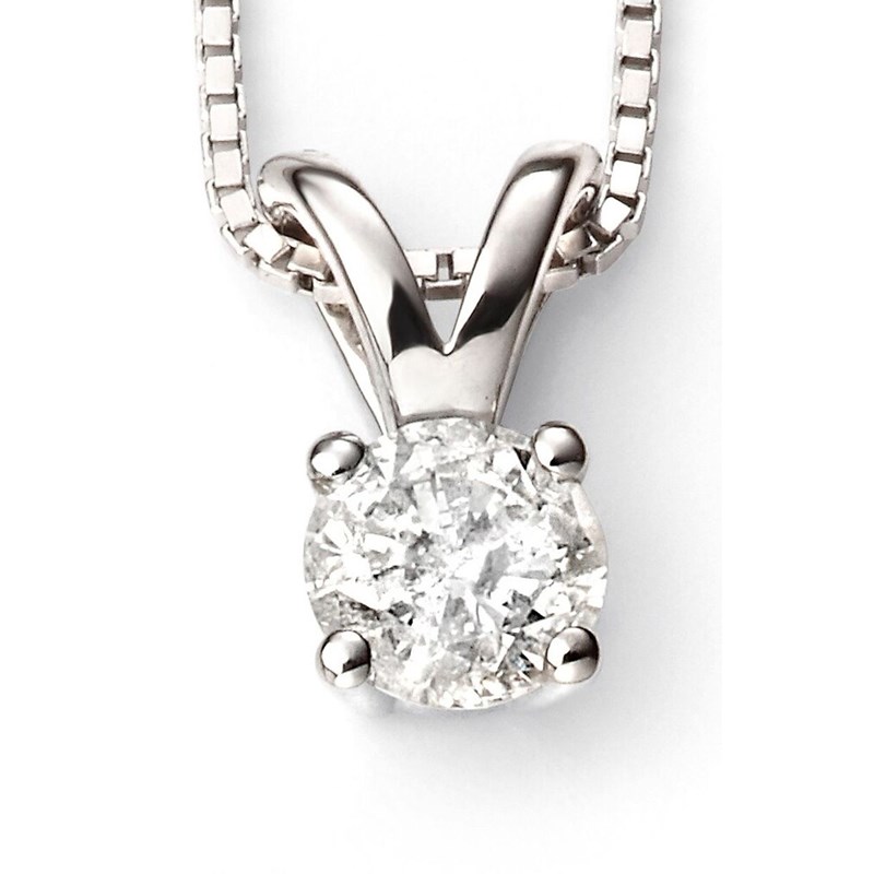 Collier diamant solitaire en Or blanc 375/1000