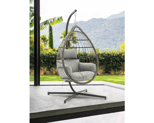 Destiny COCO COZY hangstoel 133 x 131 x 202 cm grijsbruin