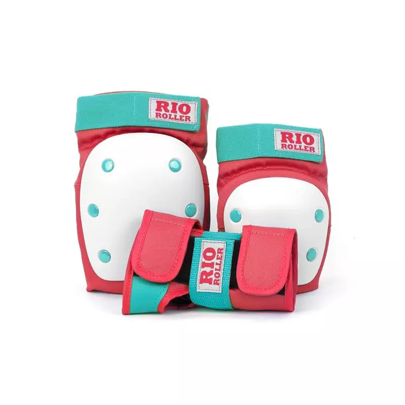 Set de protection RIO ROLLER Triple Pad Set Red/Mint