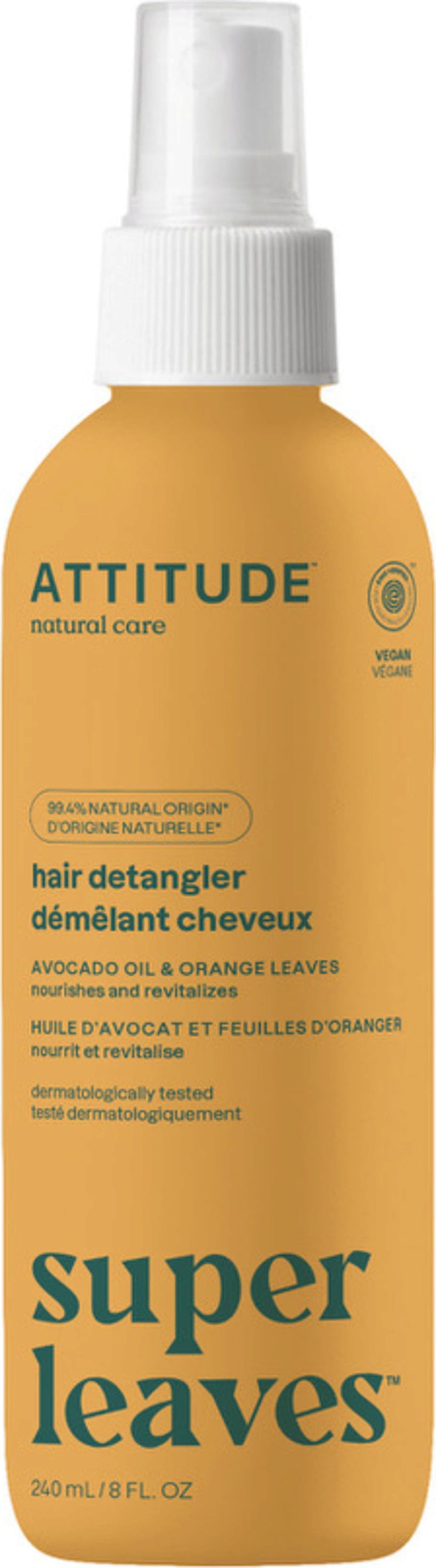 ATTITUDE  Super Leaves Hair Detangler Avocado & Orange, 240 ml