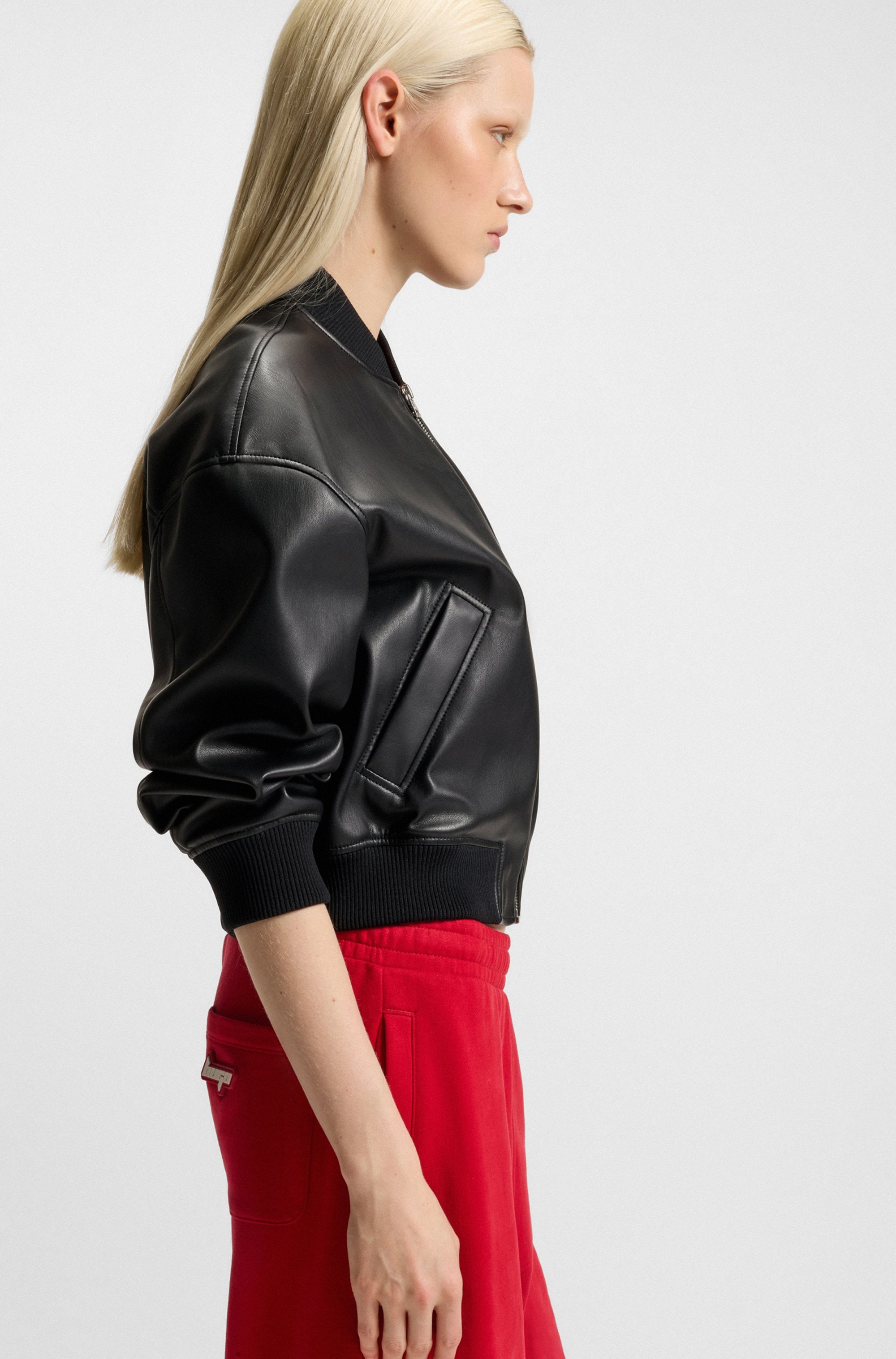 HUGO Blue Bomberjacke »Attitude« in Kunstleder-Optik