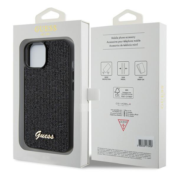 iPhone 15 Hybrid Hardcase Hülle Disco Metal Script (GUHCP15SPMSDGSK) - Schwarz
