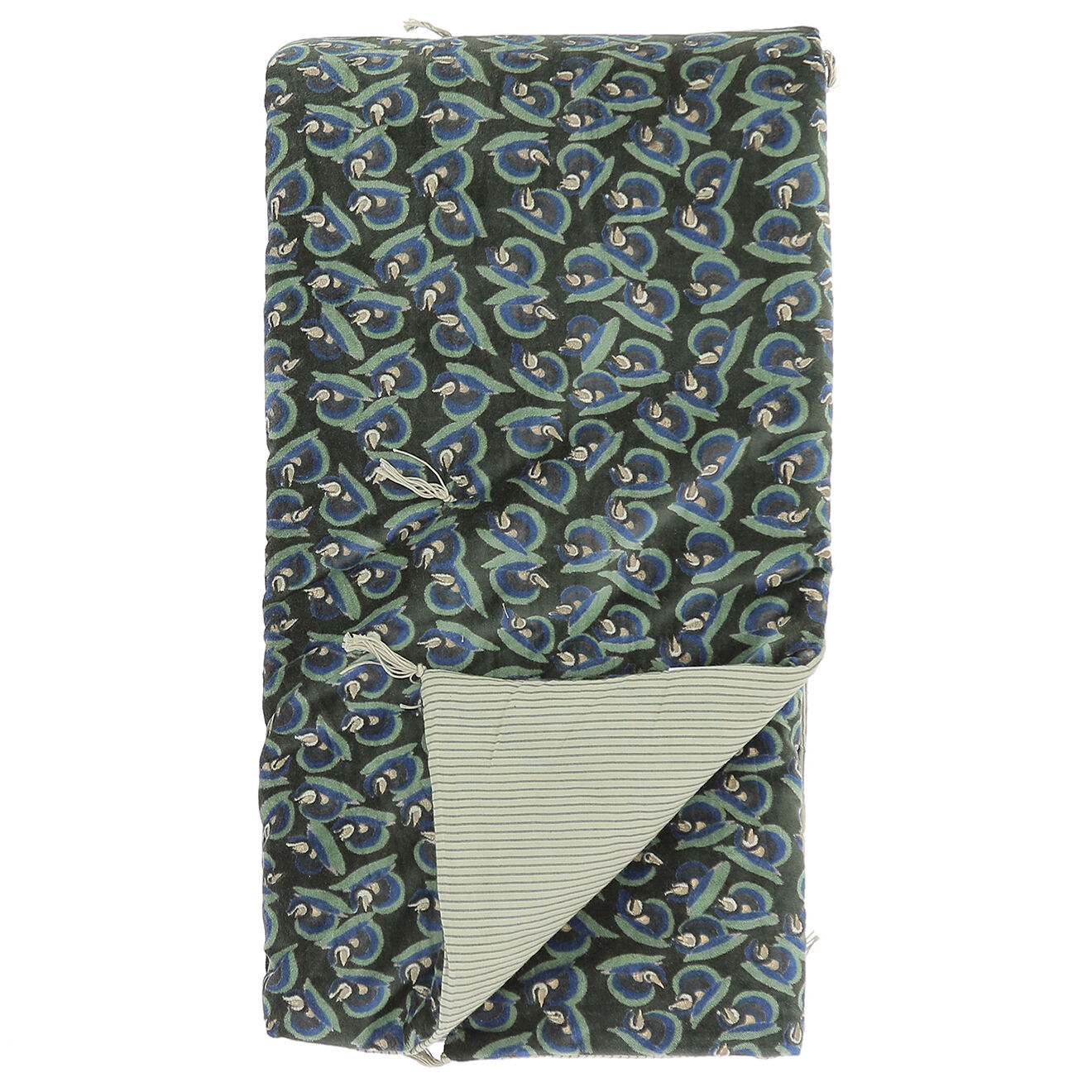 En Fil d'Indienne Plaid Art Déco olive - 140x220 cm