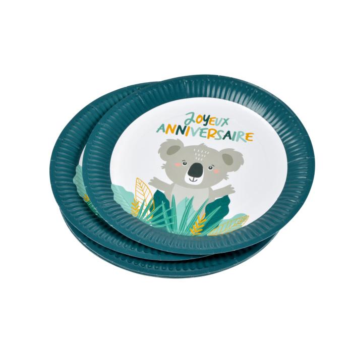 SET 6 ASSIETTES CARTON D.23CM KOALA