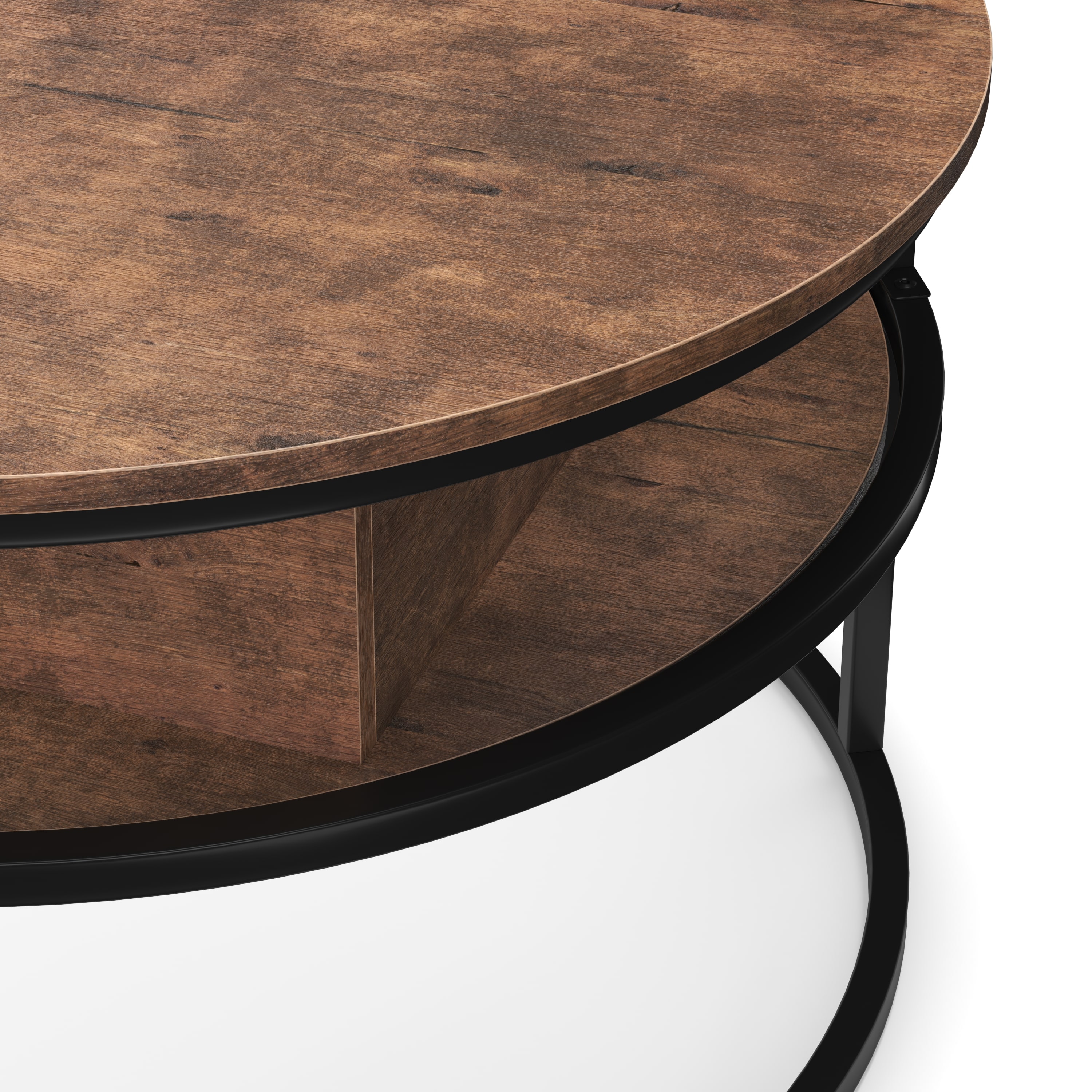 Beistelltisch Vintage BONITA höhenverstellbar rund 80 cm