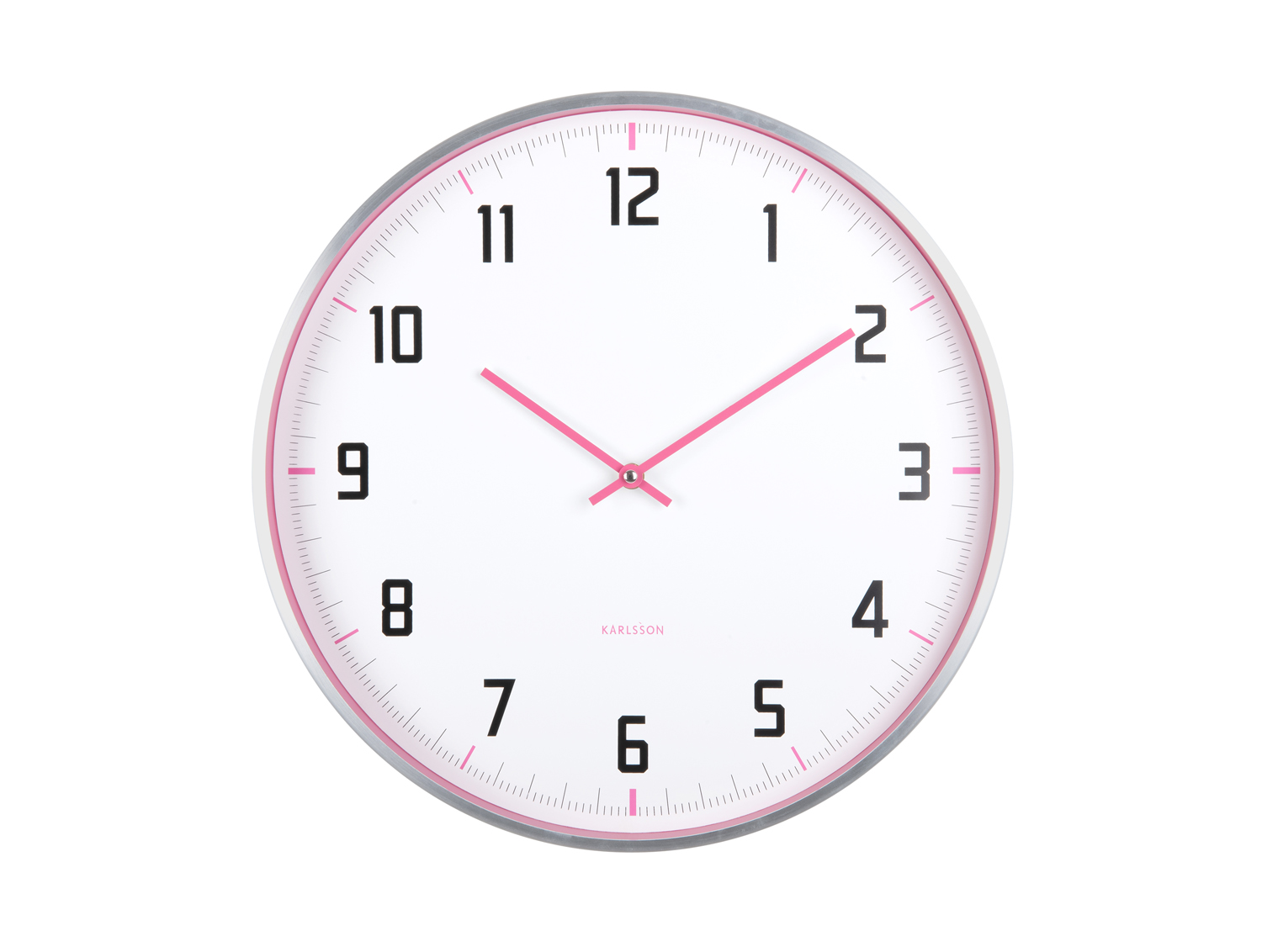 Wall clock Sporty bright pink