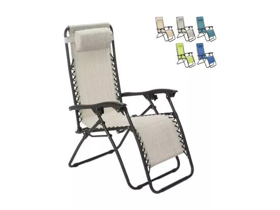Chaise longue pliante et légère multipositions confortable OASIS