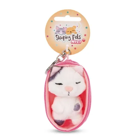 NICI Schlüsselanhänger Sleeping Pets Katze gefleckt, 8 cm