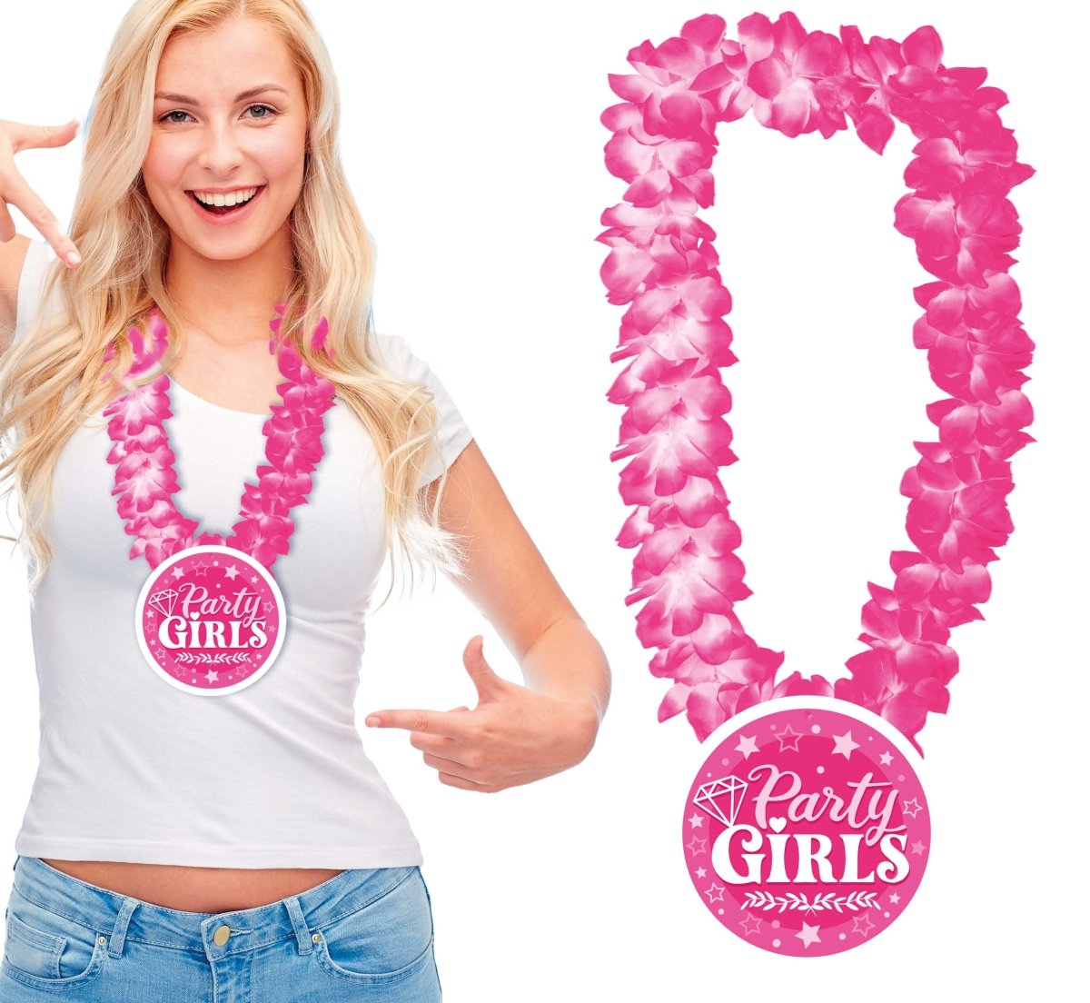 Roze Hawaii Krans Party Girls