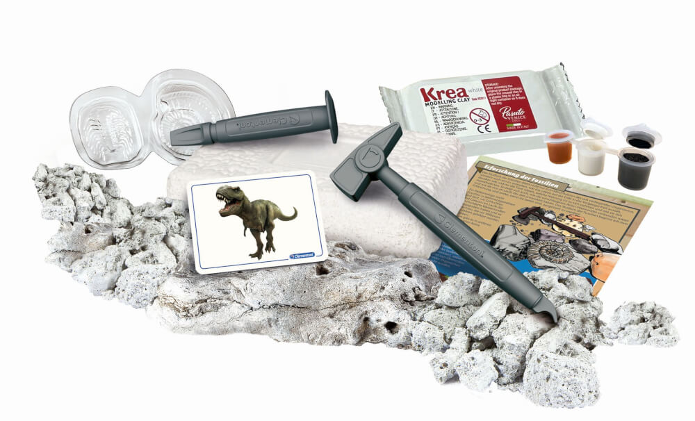 Clementoni Galileo Ausgrabungs-Set T-Rex & Fossil Modellier-Set