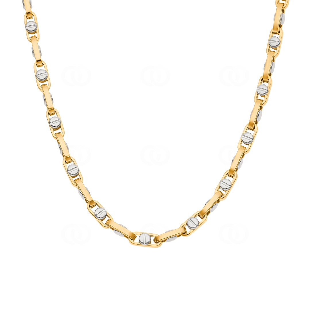4.4mm Fantasiekette 750/18 K Gelb-/ Weissgold halbmassiv