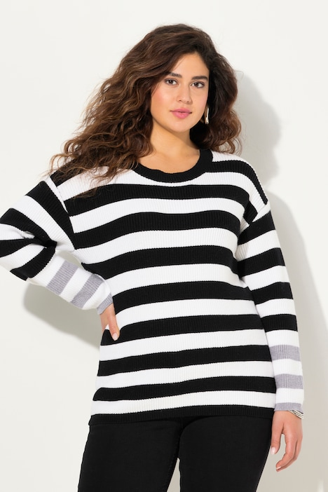 Pullover, Ringel, Rundhals, Langarm