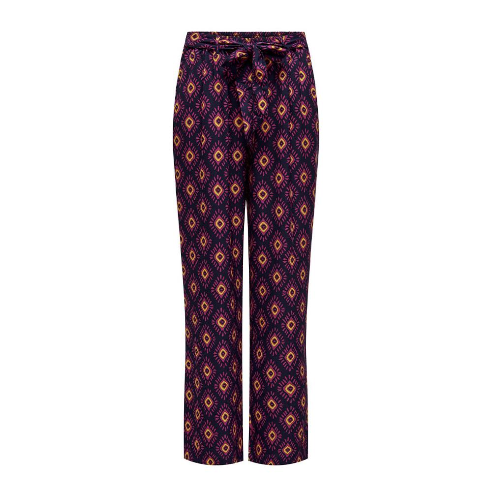 Only Pantalons fluide Marine/Rose Femme Only Palazzo