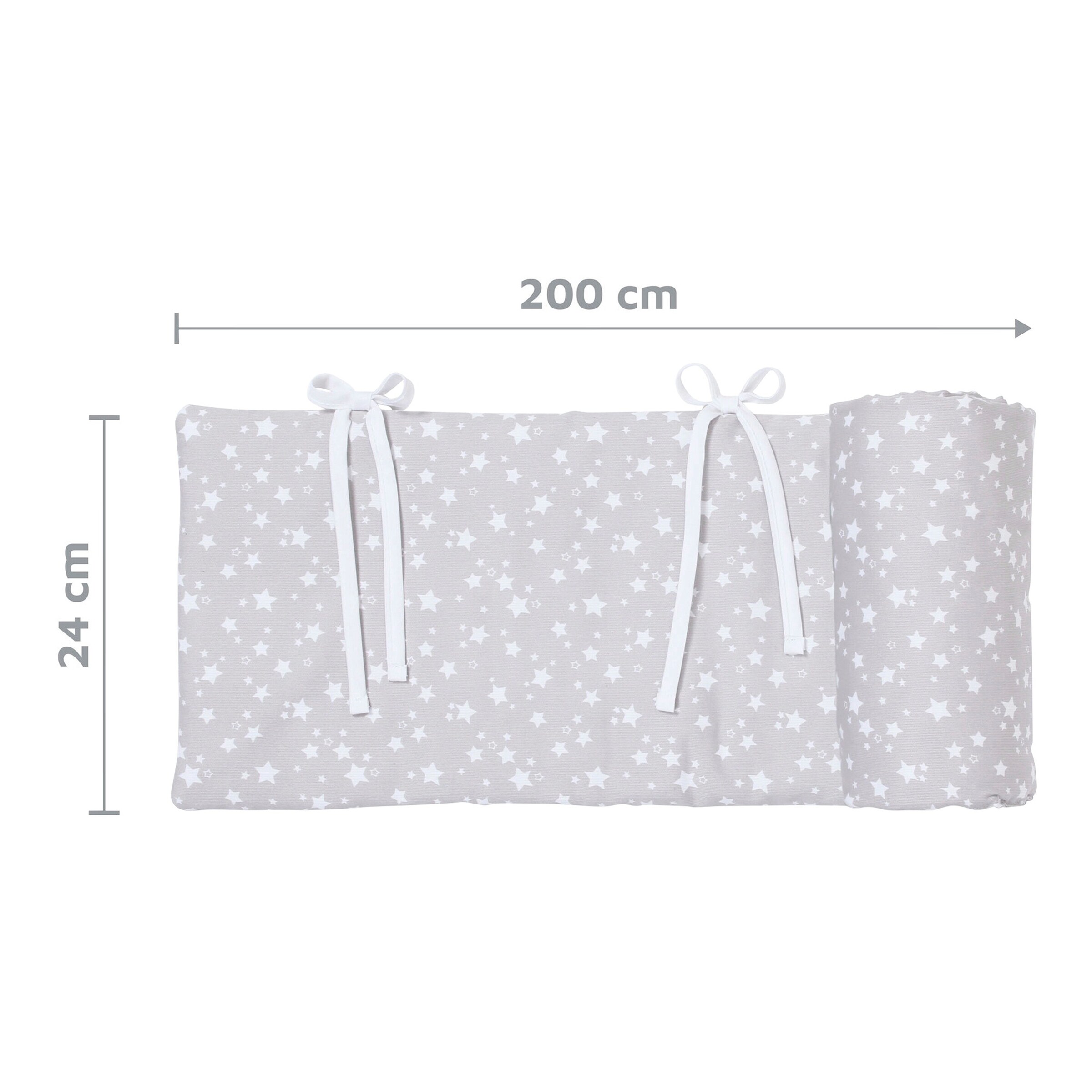 babybay® Nestchen Piqué für Beistellbett Boxspring XXL perlgrau/Sterne weiß