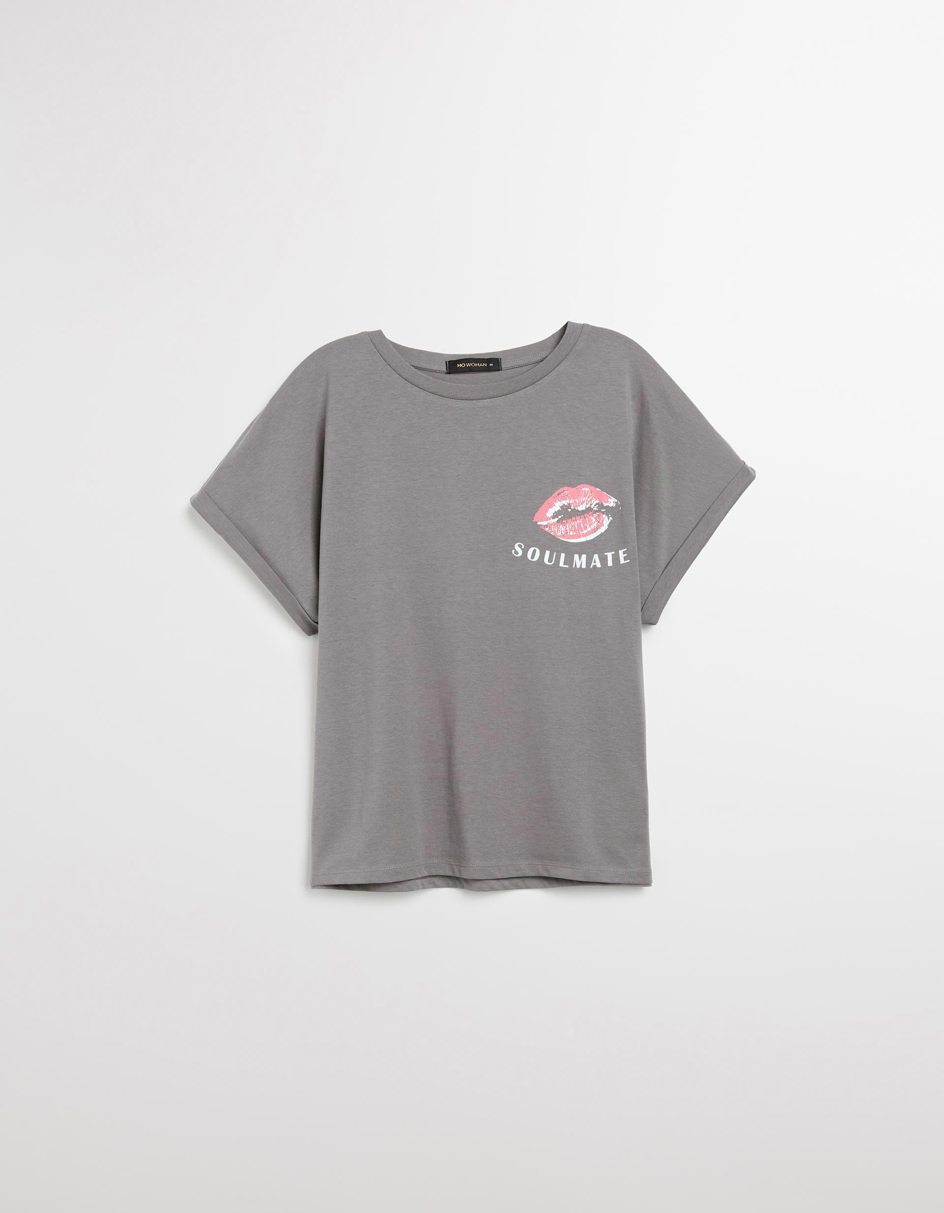 T-shirt Print, Mulher, Cinzento