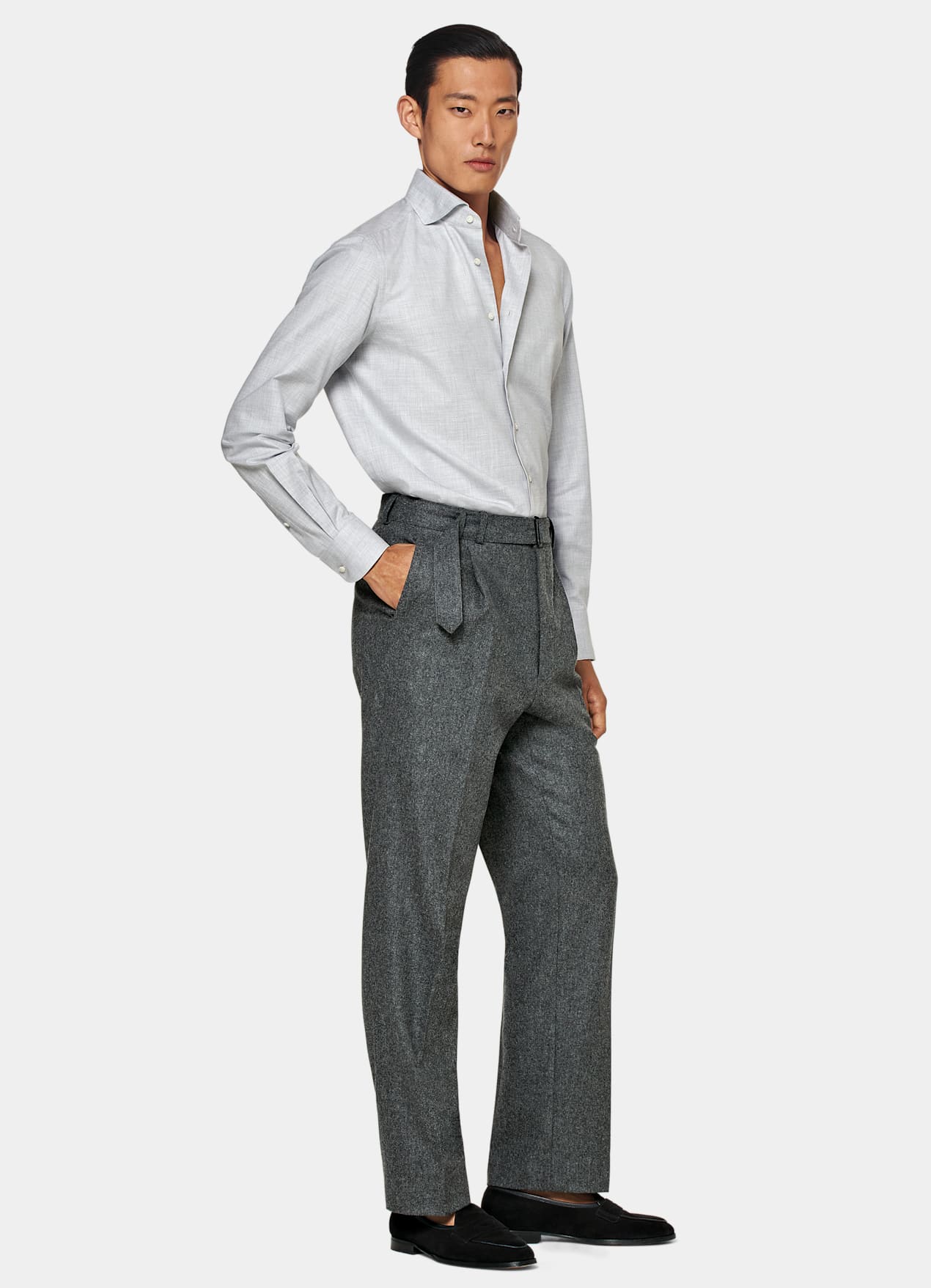 Chemise coupe ajustée gris clair