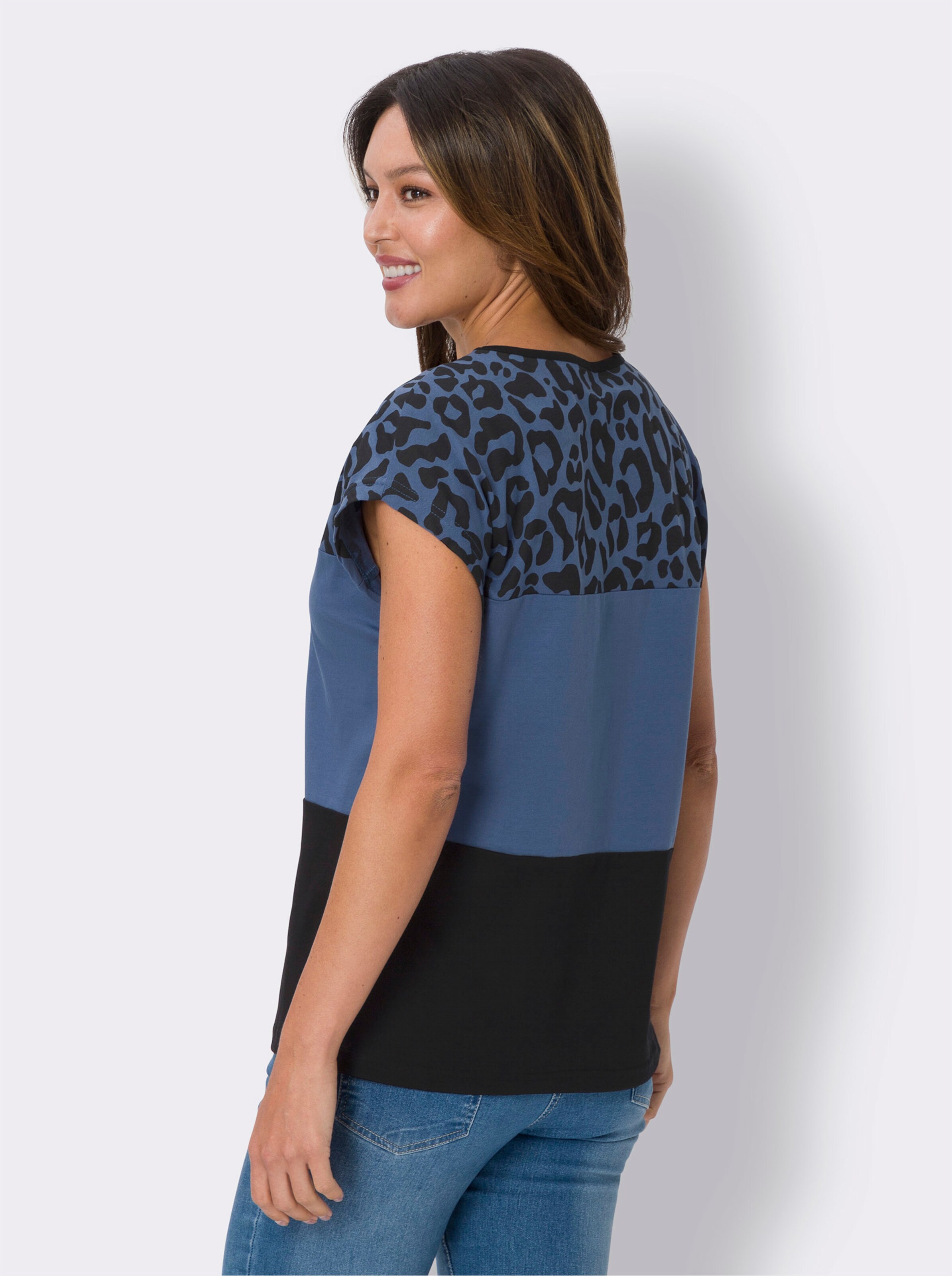 Rundhalsshirt im Animalprint